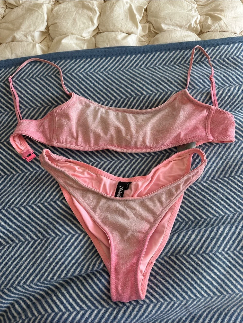 triangl swimwear Hot Pink Sparkle Bikini Set